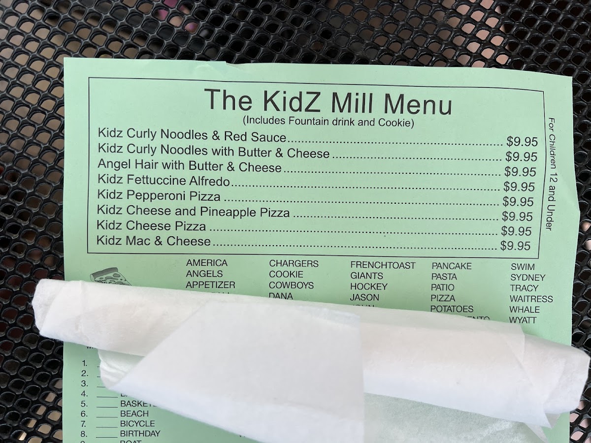 The Mill Restaurant Menu - Image 1