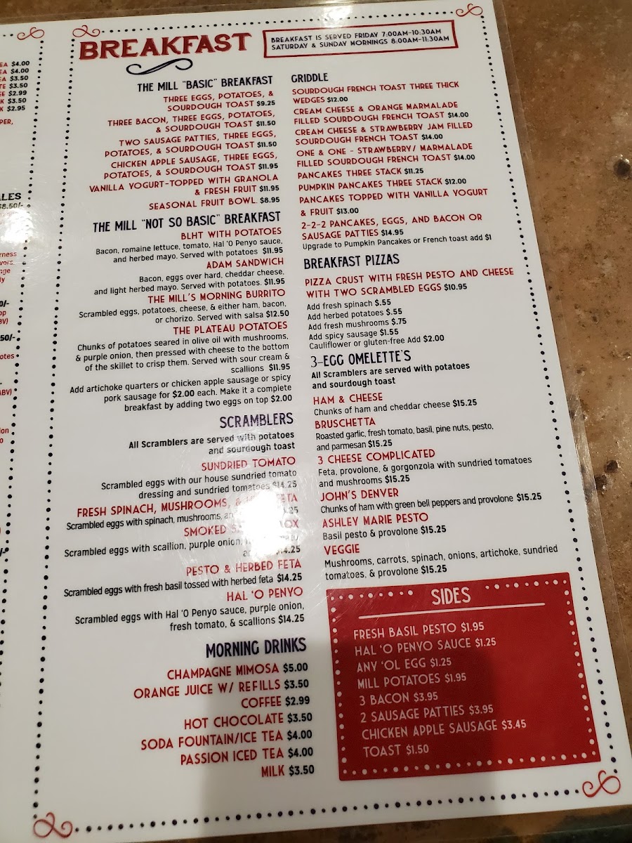 The Mill Restaurant Menu - Image 3